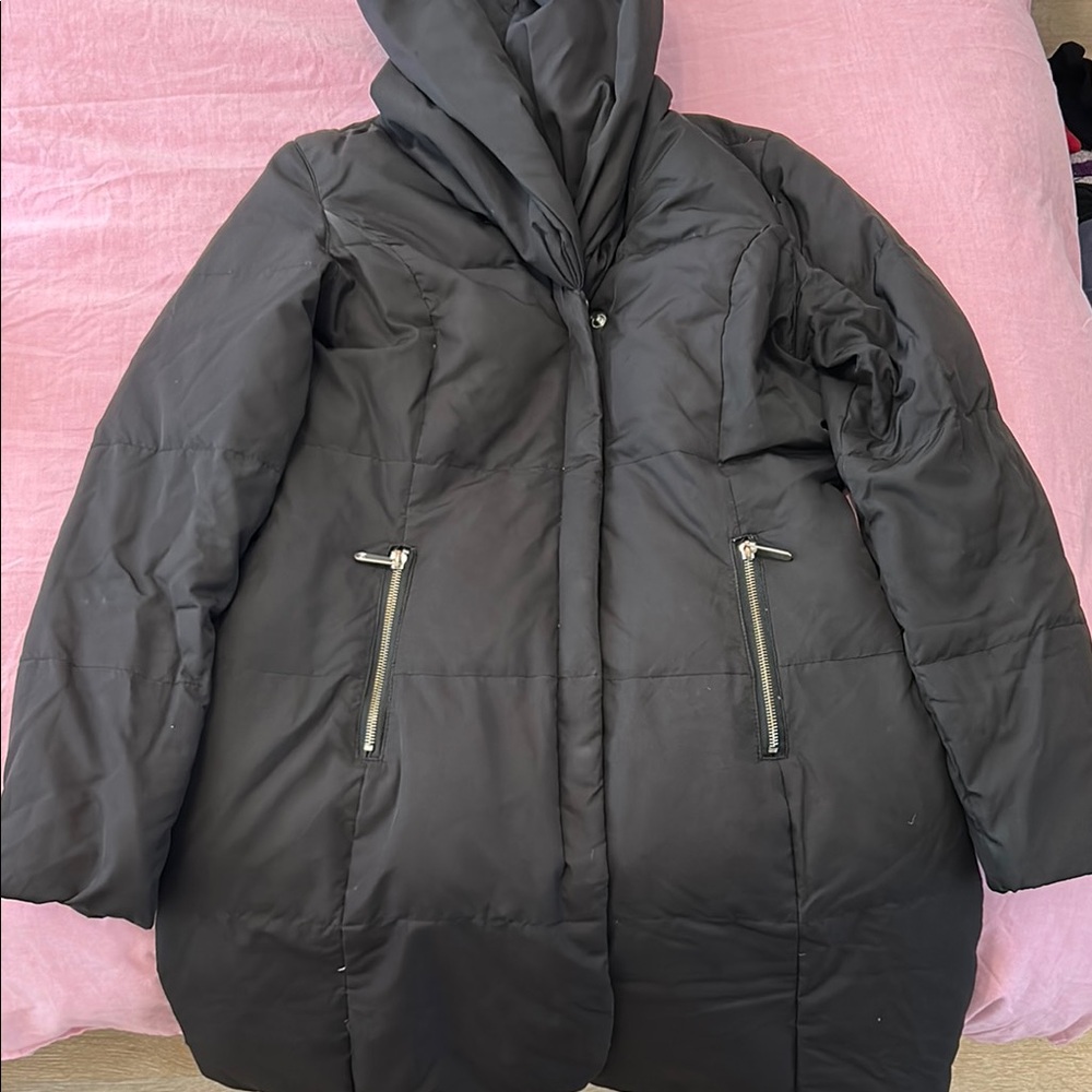 Michael Michael Kors Women's Black Hooded Down Quilted Winter Jacket